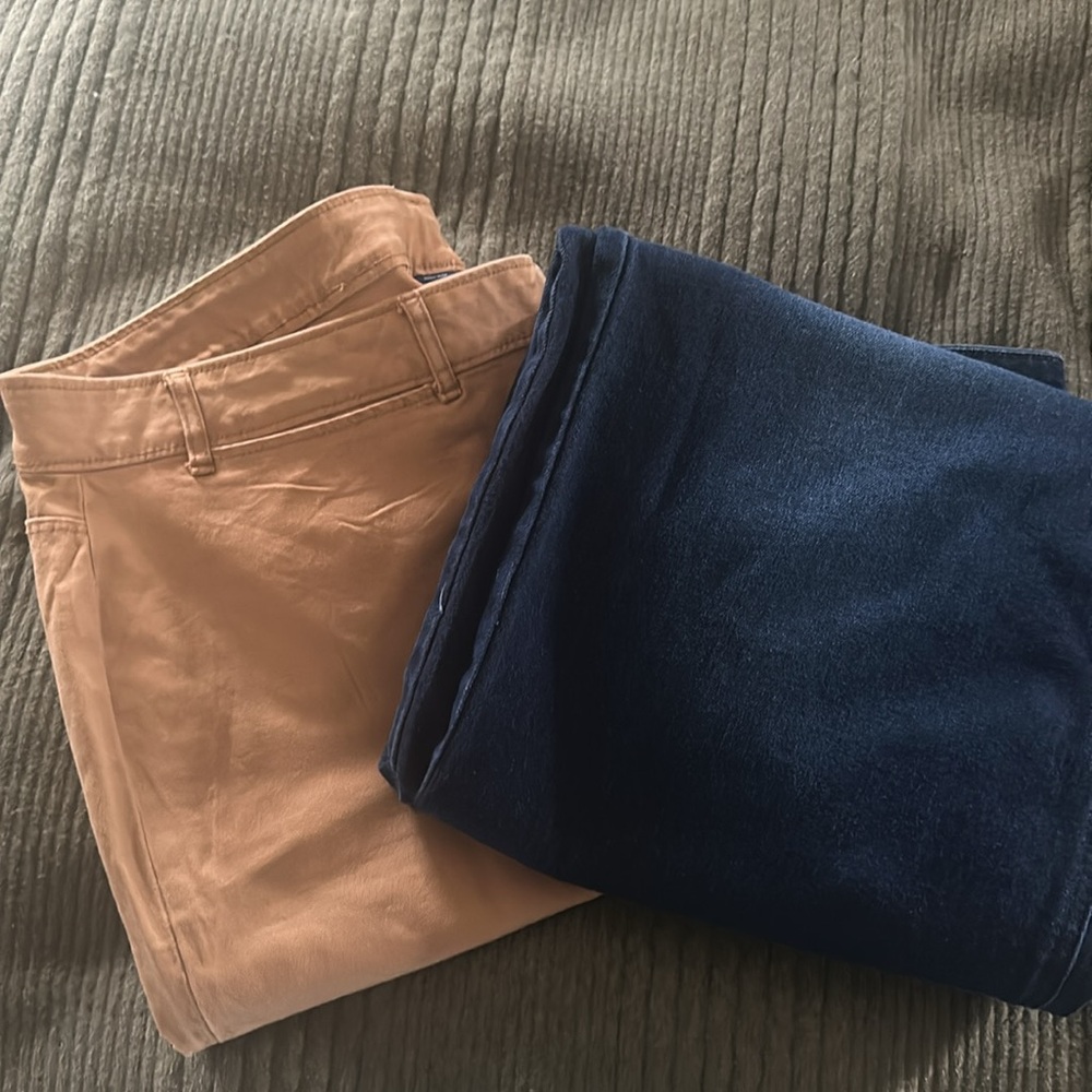 2 pair - OLD NAVY SIZE 16 - wide leg high rise